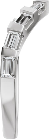 Platinum 3/8 CTW Natural Diamond Contour Band