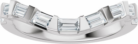 Platinum 3/8 CTW Natural Diamond Contour Band