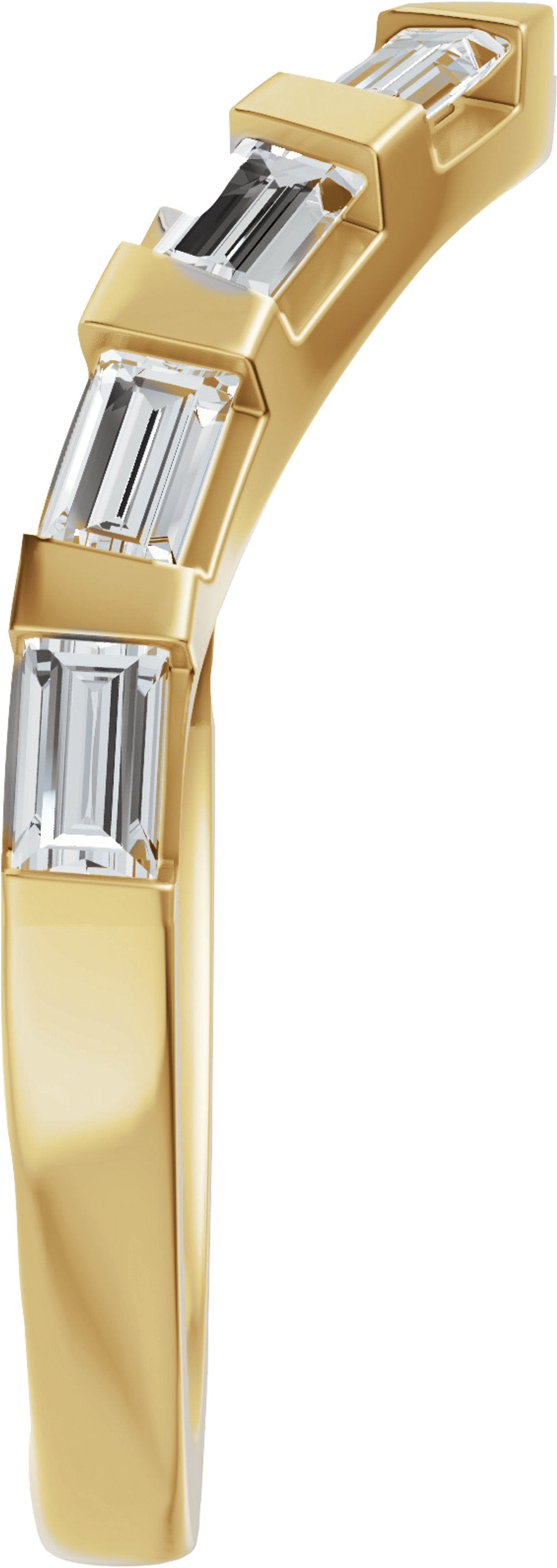 14K Yellow Gold 3/8 CTW Lab-Grown Diamond Contour Band
