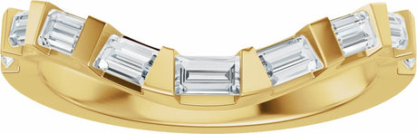 14K Yellow Gold 3/8 CTW Natural Diamond Contour Band