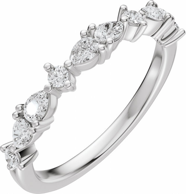14K White Gold 1/2 CTW Lab-Grown Diamond Anniversary Band