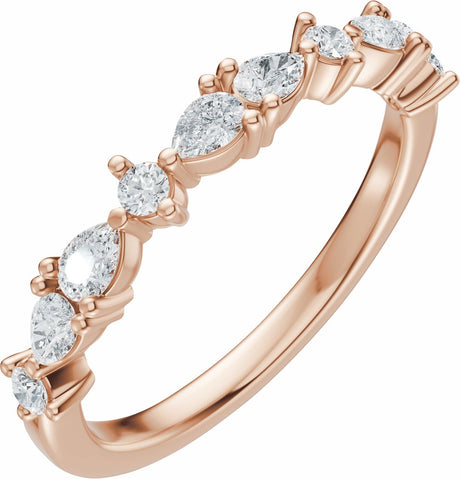 14K Rose Gold 1/2 CTW Lab-Grown Diamond Anniversary Band