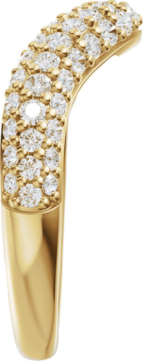 14K Yellow Gold 7/8 CTW Lab-Grown Diamond Contour Band
