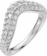 14K White Gold 7/8 CTW Lab-Grown Diamond Contour Band