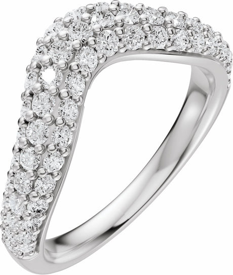 14K White Gold 7/8 CTW Lab-Grown Diamond Contour Band