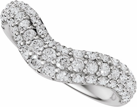 14K White Gold 7/8 CTW Lab-Grown Diamond Contour Band