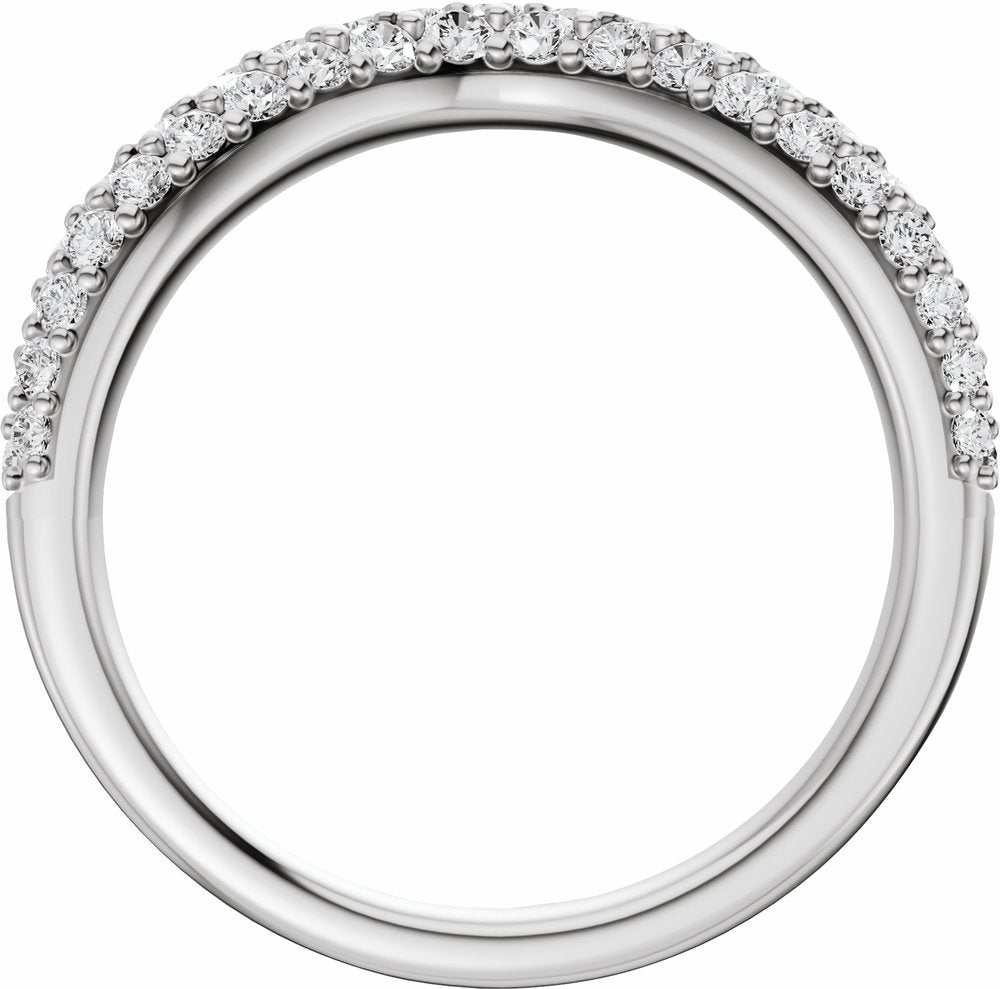 14K White Gold 7/8 CTW Lab-Grown Diamond Contour Band