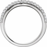14K White Gold 7/8 CTW Lab-Grown Diamond Contour Band