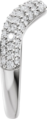 14K White Gold 7/8 CTW Lab-Grown Diamond Contour Band