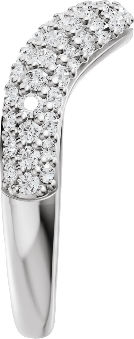 14K White Gold 7/8 CTW Lab-Grown Diamond Contour Band