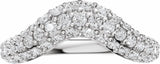 14K White Gold 7/8 CTW Lab-Grown Diamond Contour Band