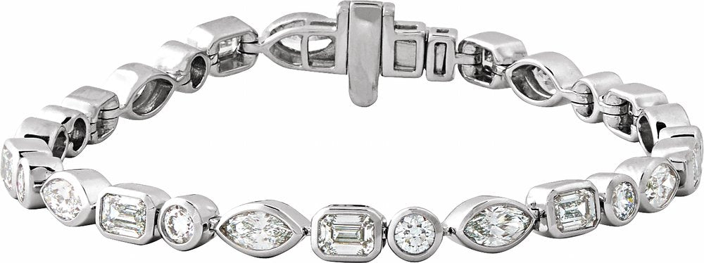 14K White Gold 7 1/8 CTW Lab-Grown Diamond Line 7" Bracelet