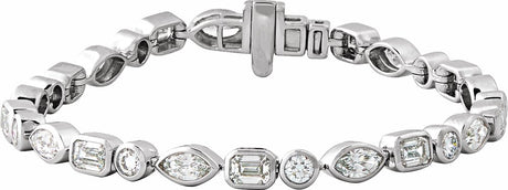 14K White Gold 7 1/8 CTW Lab-Grown Diamond Line 7" Bracelet