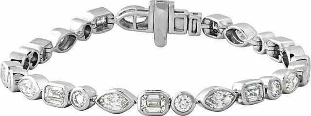 14K White Gold 7 1/8 CTW Lab-Grown Diamond Line 7" Bracelet