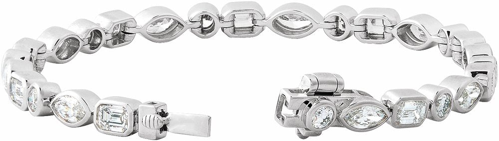 14K White Gold 7 1/8 CTW Lab-Grown Diamond Line 7" Bracelet