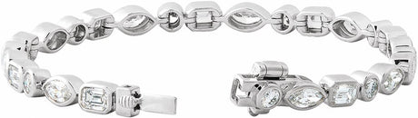 14K White Gold 7 1/8 CTW Lab-Grown Diamond Line 7" Bracelet
