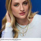 14K White Gold 1.95 mm Curb 16" Chain