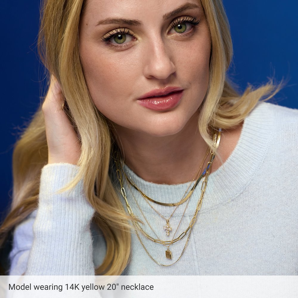 14K White Gold 1.95 mm Curb 18" Chain