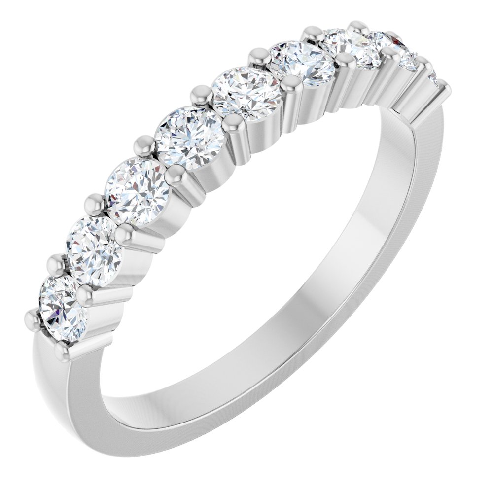 14K White Gold 5/8 CTW Natural Diamond Anniversary Band