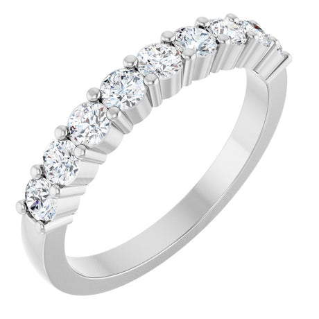 14K White Gold 5/8 CTW Natural Diamond Anniversary Band