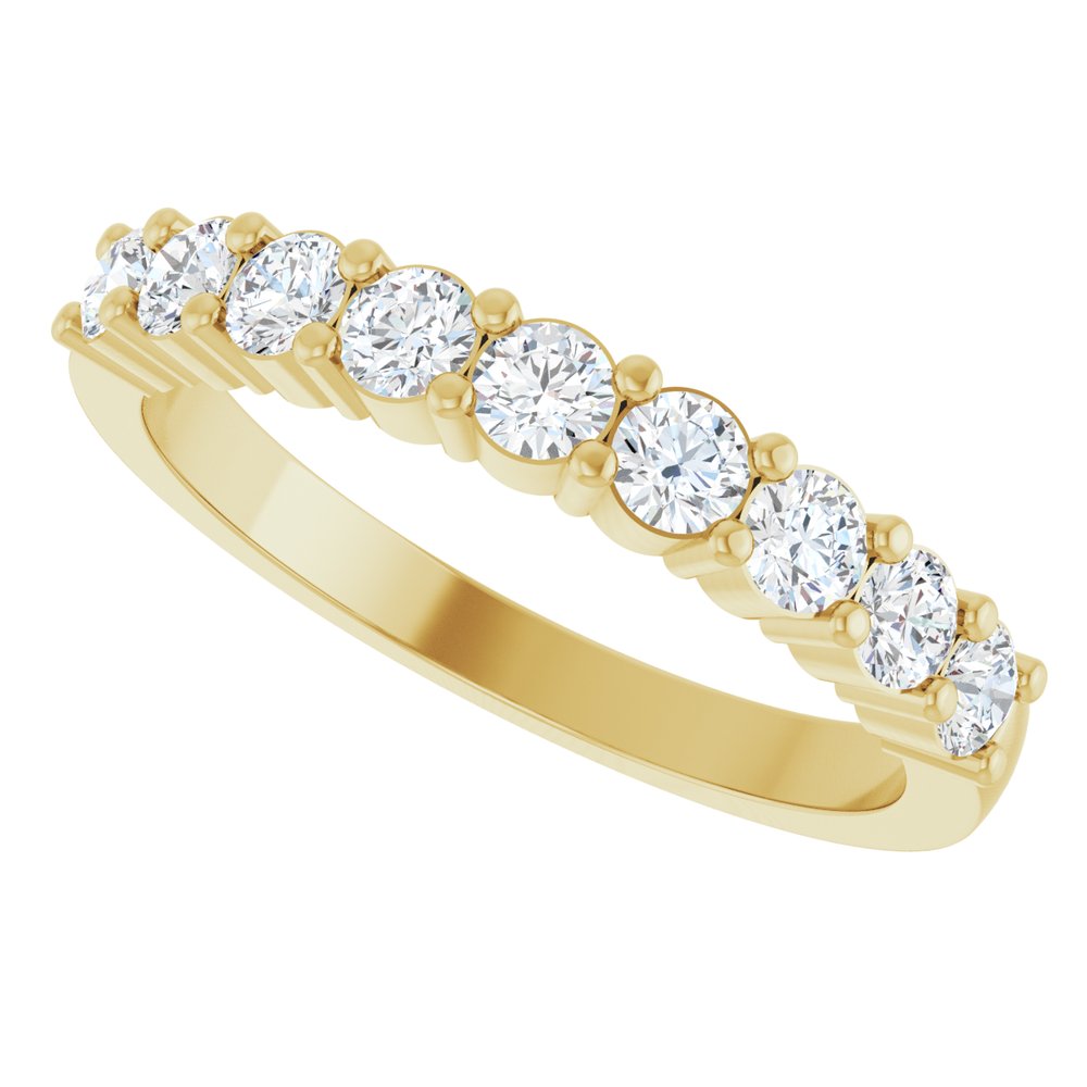 14K Yellow 5/8 CTW Natural Diamond Anniversary Band