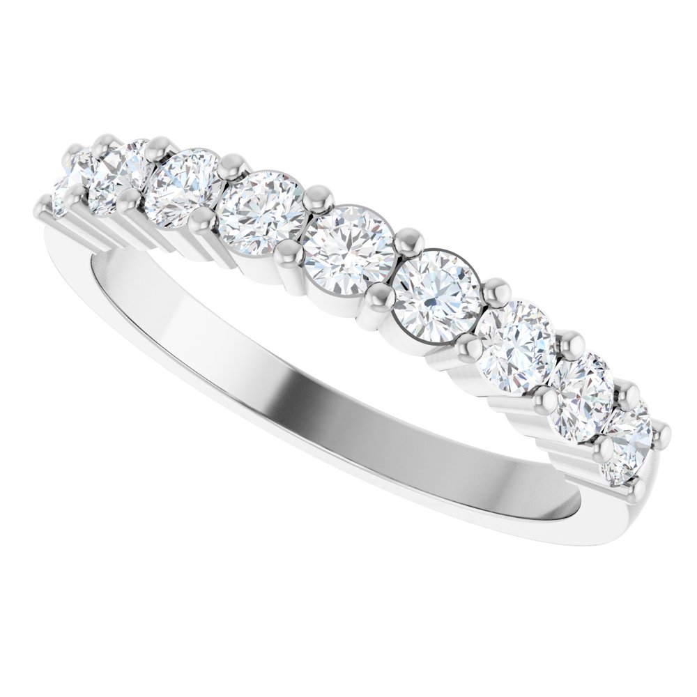 14K White Gold 5/8 CTW Natural Diamond Anniversary Band