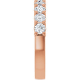 14K Rose Gold 1 CTW Lab-Grown Diamond Anniversary Band