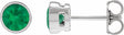 14K White Gold 5 mm Lab-Grown Emerald Lightweight Stud Earrings