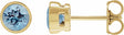 14K Yellow Gold 6 mm Natural Aquamarine Stud Earrings