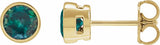 14K Yellow Gold 5 mm Lab-Grown Alexandrite Lightweight Stud Earrings