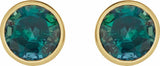 14K Yellow Gold 5 mm Lab-Grown Alexandrite Lightweight Stud Earrings