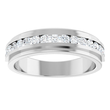 14K White Gold 5/8 CTW Natural Diamond Band