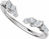 14K White Gold 1/4 CTW Natural Diamond Open Band Size 7