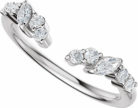 14K White Gold 1/4 CTW Lab-Grown Diamond Open Band Size 7