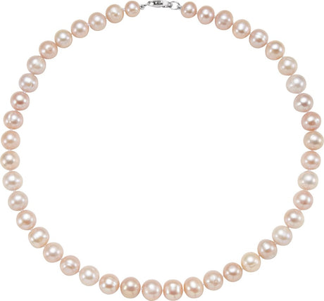 Sterling Silver Cultured Pink Freshwater Pearl 18" Necklace
