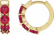 14K Yellow Gold Lab-Grown Ruby 14.3 mm Hoop Earrings