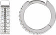 14K White Gold 1/4 CTW Natural Diamond Double-Row 12 mm Hoop Earrings