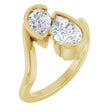 14K Yellow Gold 1 1/2 CTW Lab-Grown Diamond Two-Stone Engagement Ring
