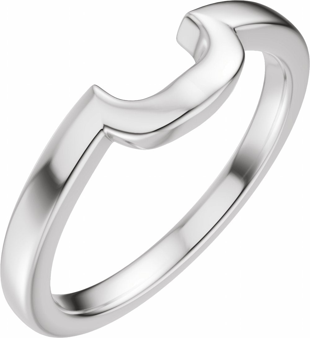 14K White Gold Band for 10x8 mm Elongated Cushion Ring