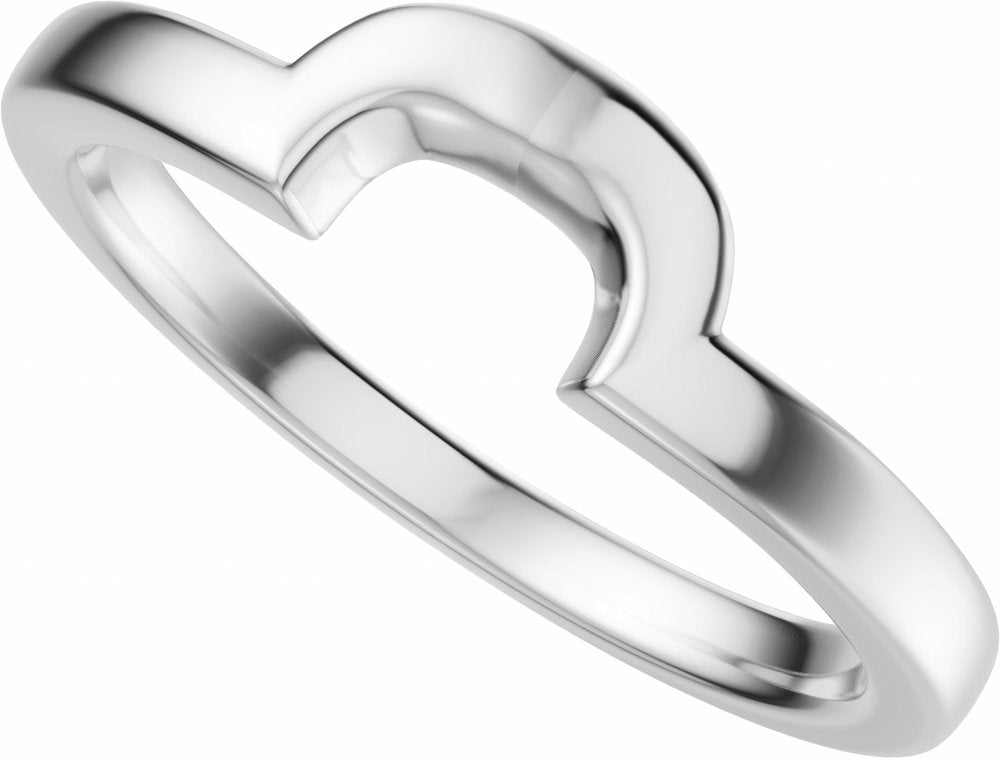 14K White Gold Band for 10x8 mm Elongated Cushion Ring