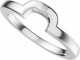 14K White Gold Band for 10x8 mm Elongated Cushion Ring