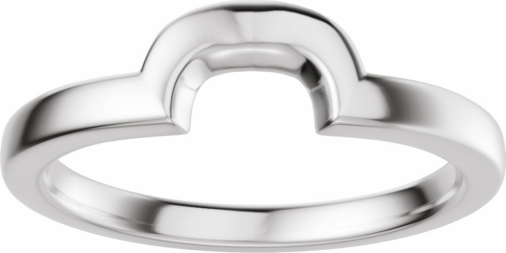 14K White Gold Band for 10x8 mm Elongated Cushion Ring
