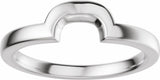 14K White Gold Band for 10x8 mm Elongated Cushion Ring