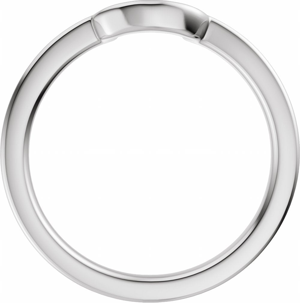 14K White Gold Band for 10x8 mm Elongated Cushion Ring
