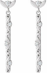 14K White Gold 1/8 CTW Natural Diamond Vintage-Inspired Earrings