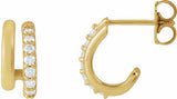 14K Yellow Gold 1/5 CTW Lab-Grown Diamond Stacked 11.7 mm Double J-Hoop Earrings 