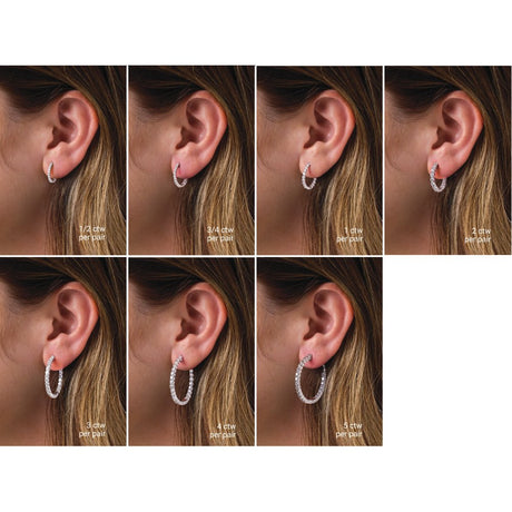 14K Yellow Gold 1/2 CTW Lab-Grown Diamond Inside-Outside Hinged 14.5 mm Hoop Earrings