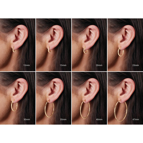 14K Rose Gold Tube 34 mm Hoop Earrings