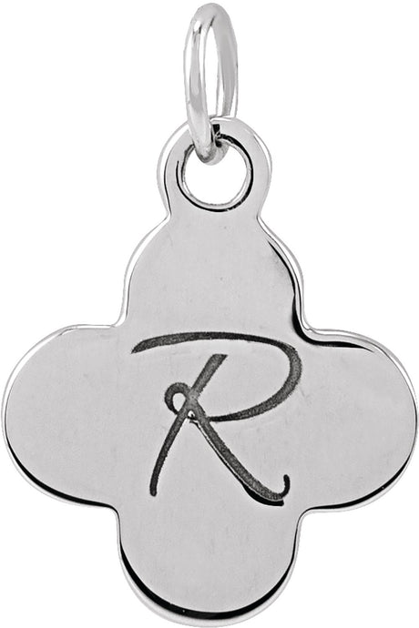 Sterling Silver Engravable Clover Pendant