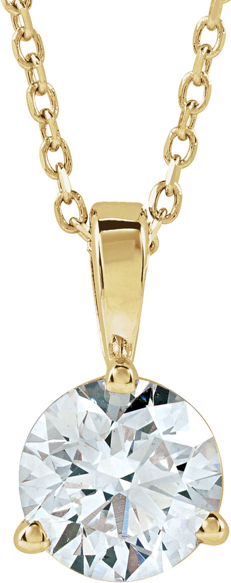 14K Yellow Gold 1 CTW Lab-Grown Diamond 18" Necklace